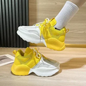 Doiljoi Women Fashion Gradient Mesh Breathable Sneakers