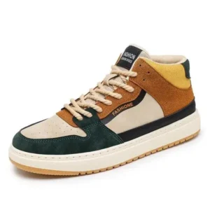 Doiljoi Men'S Fashion Breathable Color Block Pu Sneakers