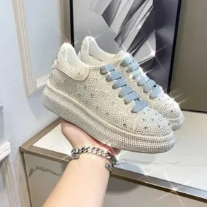 Doiljoi Casual Rhinestone Platform Sneakers