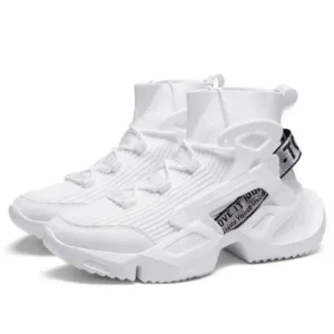 Doiljoi Men'S Fashion Platform White High Top Sneakers