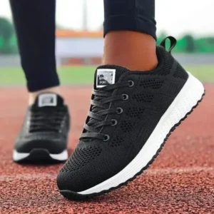 Doiljoi Women Casual Lace-Up Design Mesh Breathable Sneakers