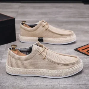 Doiljoi Men'S Fashion Breathable Stripe Canvas Shoes