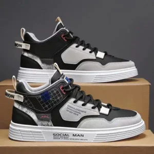 Doiljoi Men'S Fashion High Top Color Block Sneakers