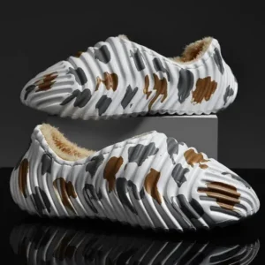 Doiljoi Men'S Fashion Camouflage Coconut Shape Fleece Warm Plush Shoes