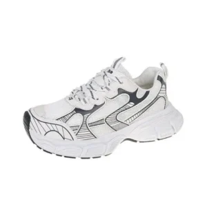 Doiljoi Women Fashion Distinctive Color Changing Lace-Up Comfortable Breathable Thick-Soled Sneakers