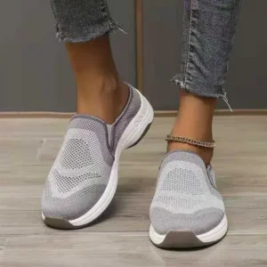 Doiljoi Women Fashion Fly Knit Casual Colorblock Flat Sneakers