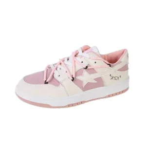 Doiljoi Women Fashion Low Top Flat Retro Sneakers