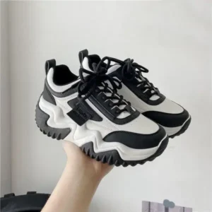 Doiljoi Women Fashion Solid Color Platform Casual Sneakers